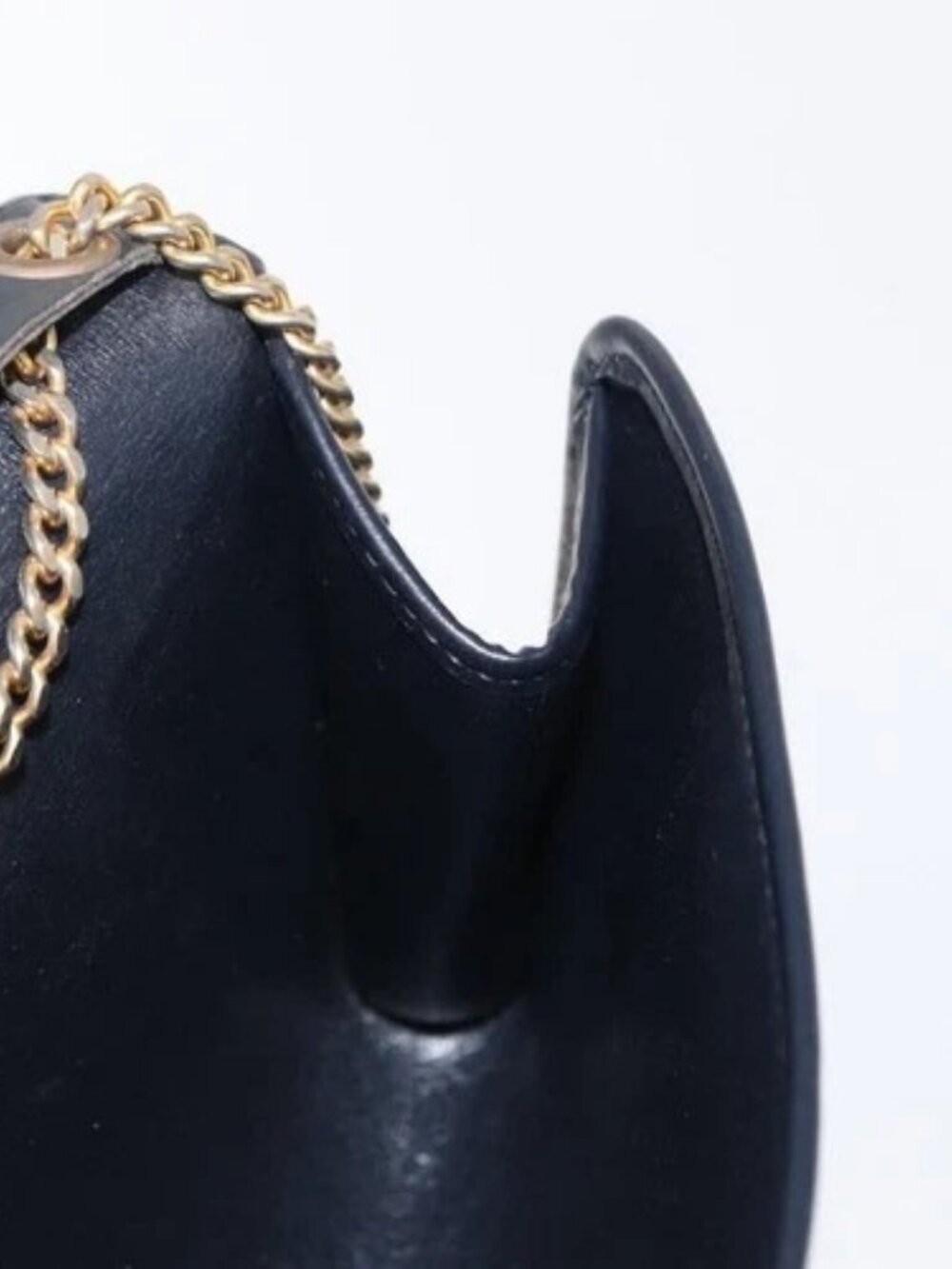 Christian Dior Trotter Canvas Chain Shoulder Bag Navy Gold Auth 162506A - Picture 13 of 16